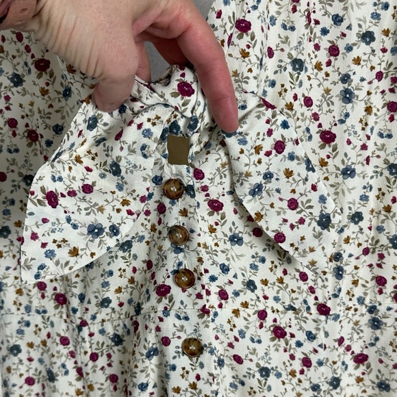 Sezane Ophelia Dress Midi Prairie Size 34 French US 2 Bow Front Fairy Bohemian - Picture 7 of 16